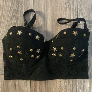 5 for $30! Bralette lace stars gold studs bra festival ✨🤩